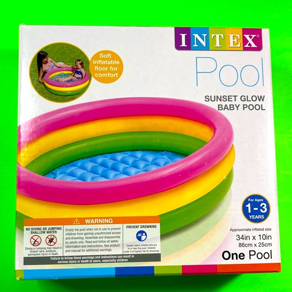 Intex Other - New Intex Sunset Glow Inflatable Baby Pool 34” x 10”